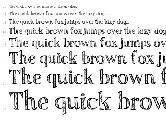 Sketch Serif font waterfall